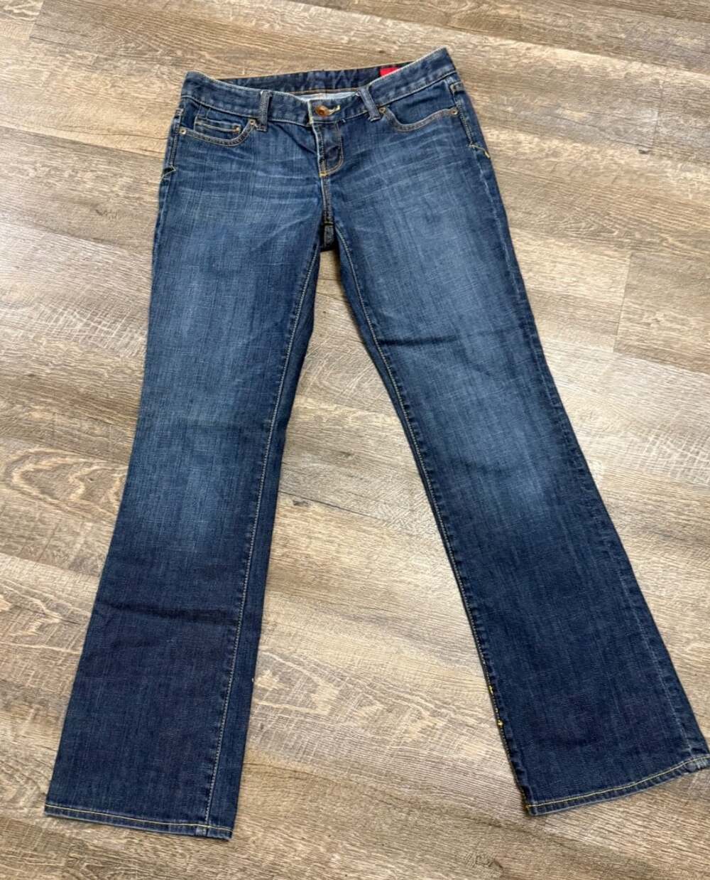 Express X2 Pants Womens Size 6-Long Blue Denim Jeans Bootcut Cotton Blend